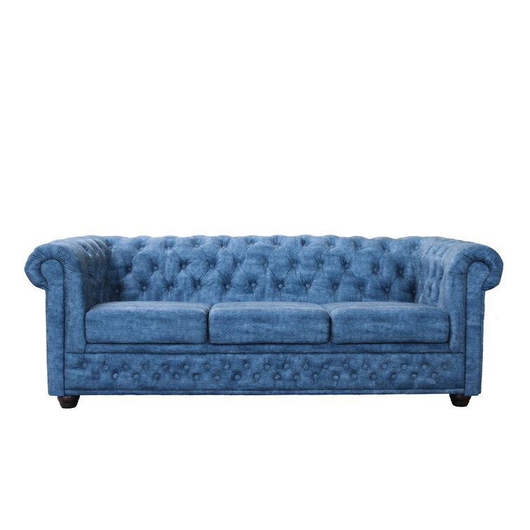 Denim deals chesterfield sofa